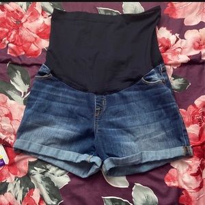 Maternity jean shorts